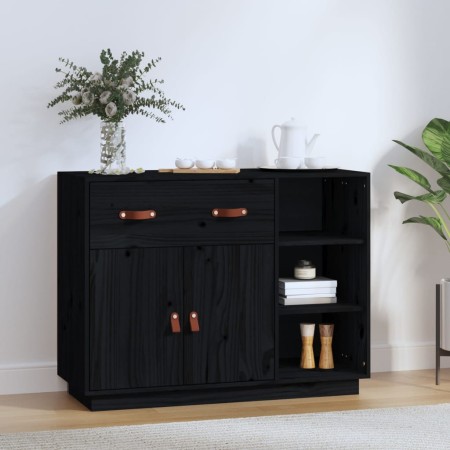 Aparador de madera maciza de pino negro 98,5x40x75 cm de vidaXL, Aparadores - Ref: Foro24-820141, Precio: 149,86 €, Descuento: %