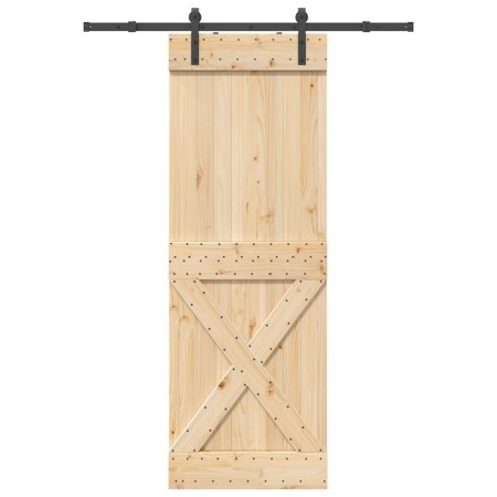 Puerta corredera con herrajes madera maciza de pino 80x210 cm en Puertas | Comprar online en Foru.es