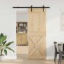 Puerta corredera con herrajes madera maciza de pino 80x210 cm en Puertas | Comprar online en Foru.es