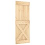 Puerta corredera con herrajes madera maciza de pino 80x210 cm en Puertas | Comprar online en Foru.es