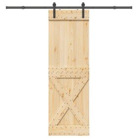 Puerta corredera con herrajes madera maciza de pino 70x210 cm en Puertas | Comprar online en Foru.es