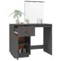 Dressing table with LED solid gray pine wood 95x50x133.5 cm by vidaXL, Bedroom Dressers - Ref: Foro24-820094, Price: 182,99 €...