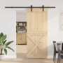 Puerta corredera con herrajes madera maciza de pino 100x210 cm en Puertas | Comprar online en Foru.es
