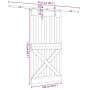 Puerta corredera con herrajes madera maciza de pino 100x210 cm en Puertas | Comprar online en Foru.es
