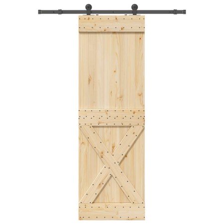 Puerta corredera con herrajes madera maciza de pino 70x210 cm en Puertas | Comprar online en Foru.es