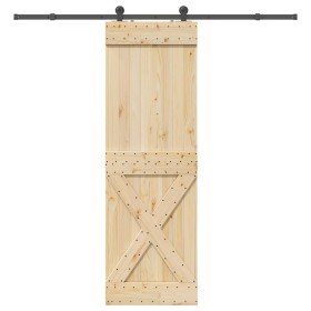 Puerta corredera con herrajes madera maciza de pino 70x210 cm en Puertas | Comprar online en Foru.es