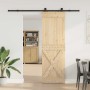 Puerta corredera con herrajes madera maciza de pino 70x210 cm en Puertas | Comprar online en Foru.es