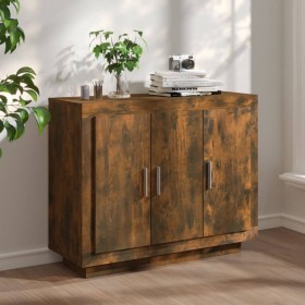 Aparador madera contrachapada color roble ahumado 92x35x75 cm de vidaXL, Aparadores - Ref: Foro24-817240, Precio: 79,06 €, De...