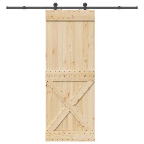 Puerta corredera con herrajes madera maciza de pino 85x210 cm en Puertas | Comprar online en Foru.es