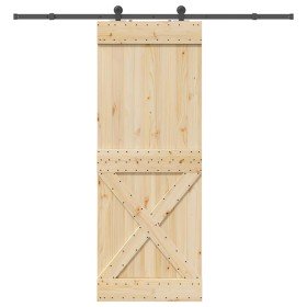 Puerta corredera con herrajes madera maciza de pino 85x210 cm en Puertas | Comprar online en Foru.es