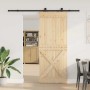 Puerta corredera con herrajes madera maciza de pino 90x210 cm en Puertas | Comprar online en Foru.es