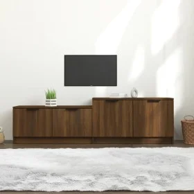 Brown oak plywood TV cabinet 158.5x36x45 cm by vidaXL, TV Furniture - Ref: Foro24-817125, Price: 73,41 €, Discount: %