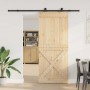 Puerta corredera con herrajes madera maciza de pino 95x210 cm en Puertas | Comprar online en Foru.es