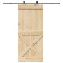 Puerta corredera con herrajes madera maciza de pino 100x210 cm en Puertas | Comprar online en Foru.es