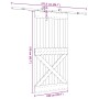 Puerta corredera con herrajes madera maciza de pino 100x210 cm en Puertas | Comprar online en Foru.es