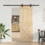 Puerta corredera con herrajes madera maciza de pino 80x210 cm en Puertas | Comprar online en Foru.es
