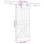 Puerta corredera con herrajes madera maciza de pino 90x210 cm en Puertas | Comprar online en Foru.es