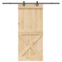 Puerta corredera con herrajes madera maciza de pino 100x210 cm en Puertas | Comprar online en Foru.es