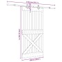 Puerta corredera con herrajes madera maciza de pino 100x210 cm en Puertas | Comprar online en Foru.es