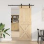 Puerta corredera con herrajes madera maciza de pino 80x210 cm en Puertas | Comprar online en Foru.es