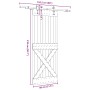 Puerta corredera con herrajes madera maciza de pino 80x210 cm en Puertas | Comprar online en Foru.es