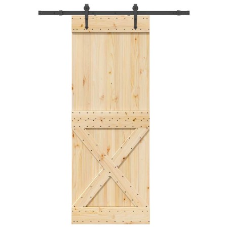 Puerta corredera con herrajes madera maciza de pino 85x210 cm en Puertas | Comprar online en Foru.es