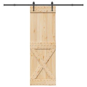 Puerta corredera con herrajes madera maciza de pino 70x210 cm en Puertas | Comprar online en Foru.es