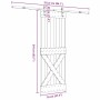 Puerta corredera con herrajes madera maciza de pino 70x210 cm en Puertas | Comprar online en Foru.es