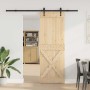 Puerta corredera con herrajes madera maciza de pino 80x210 cm en Puertas | Comprar online en Foru.es
