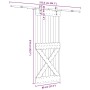 Puerta corredera con herrajes madera maciza de pino 80x210 cm en Puertas | Comprar online en Foru.es