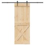 Puerta corredera con herrajes madera maciza de pino 85x210 cm en Puertas | Comprar online en Foru.es