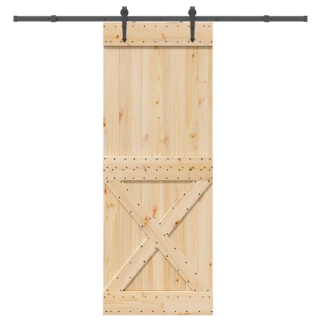 Puerta corredera con herrajes madera maciza de pino 85x210 cm en Puertas | Comprar online en Foru.es