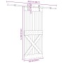 Puerta corredera con herrajes madera maciza de pino 85x210 cm en Puertas | Comprar online en Foru.es