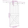 Puerta corredera con herrajes madera maciza de pino 90x210 cm en Puertas | Comprar online en Foru.es