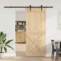 Puerta corredera con herrajes madera maciza de pino 95x210 cm en Puertas | Comprar online en Foru.es