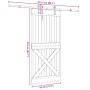 Puerta corredera con herrajes madera maciza de pino 95x210 cm en Puertas | Comprar online en Foru.es