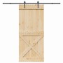 Puerta corredera con herrajes madera maciza de pino 100x210 cm en Puertas | Comprar online en Foru.es