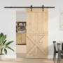 Puerta corredera con herrajes madera maciza de pino 100x210 cm en Puertas | Comprar online en Foru.es