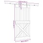 Puerta corredera con herrajes madera maciza de pino 100x210 cm en Puertas | Comprar online en Foru.es