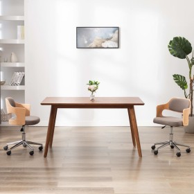 Silla de comedor giratoria de madera curvada y tela gris taupe en Sillas de comedor | Comprar online en Foru.es