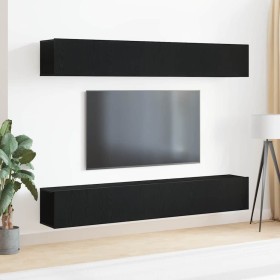 Conjunto de mueble de TV 4 pcs Roble Negro 100 x 30 x 30 cm en Muebles TV | Comprar online en Foru.es