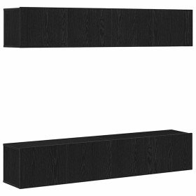 Conjunto de mueble de TV 4 pcs Roble Negro 80 x 30 x 30 cm en Muebles TV | Comprar online en Foru.es