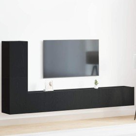 Conjunto de mueble de TV Roble Negro Madera de ingeniería en Muebles TV | Comprar online en Foru.es