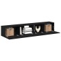 Conjunto de mueble de TV 2 pcs Roble Negro Madera de ingeniería en Muebles TV | Comprar online en Foru.es