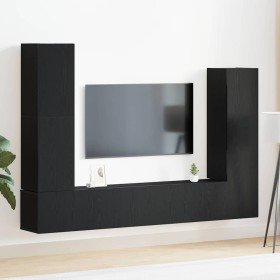 Conjunto de mueble de TV 6 pcs Roble Negro Madera de ingeniería en Muebles TV | Comprar online en Foru.es