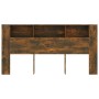 Armario cabecero roble ahumado 200x18,5x104,5 cm de vidaXL, Cabeceros y pies de cama - Ref: Foro24-817279, Precio: 89,33 €, D...