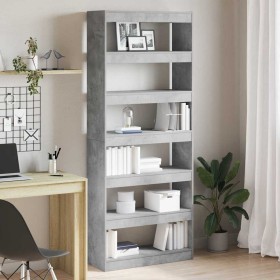 Librería Gris Concreto 80 x 30 x 198 cm Madera de ingeniería en Librerías y estanterías | Comprar online en Foru.es