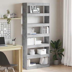 Librería Gris Concreto 80 x 30 x 198 cm Madera de ingeniería en Librerías y estanterías | Comprar online en Foru.es