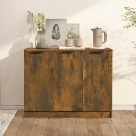 Aparador madera contrachapada color roble ahumado 90,5x30x70 cm de vidaXL, Aparadores - Ref: Foro24-817024, Precio: 65,69 €, ...