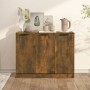 Aparador madera contrachapada color roble ahumado 90,5x30x70 cm de vidaXL, Aparadores - Ref: Foro24-817024, Precio: 66,90 €, ...